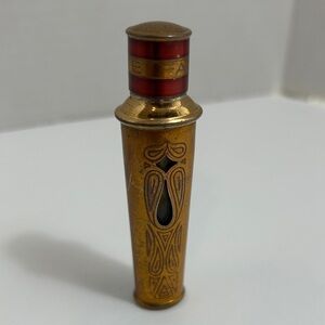 Antique Fabergette Metal Perfume Vial Faberge Woodhue EMPTY